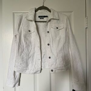 Lauren Ralph Lauren NWT white denim cropped jacket women’s size M